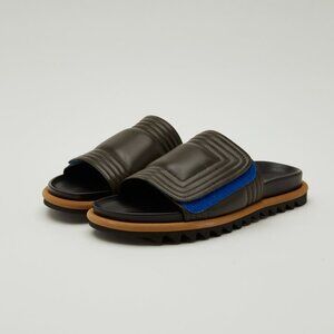 BNWT SS21 DRIES VAN NOTEN LEATHER STRAP SLIDERS OLIVE 44